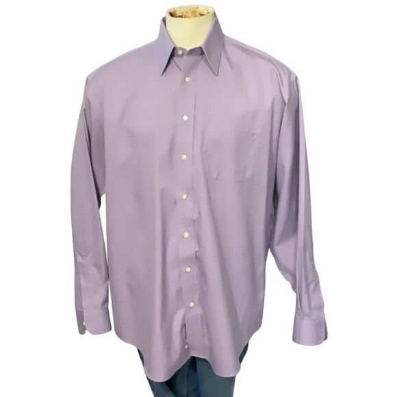 Jos. A. Bank Other - Jos. A. Bank Travelers Collection Purple Woven Pattern Mens Dress Shirt 16.5-36